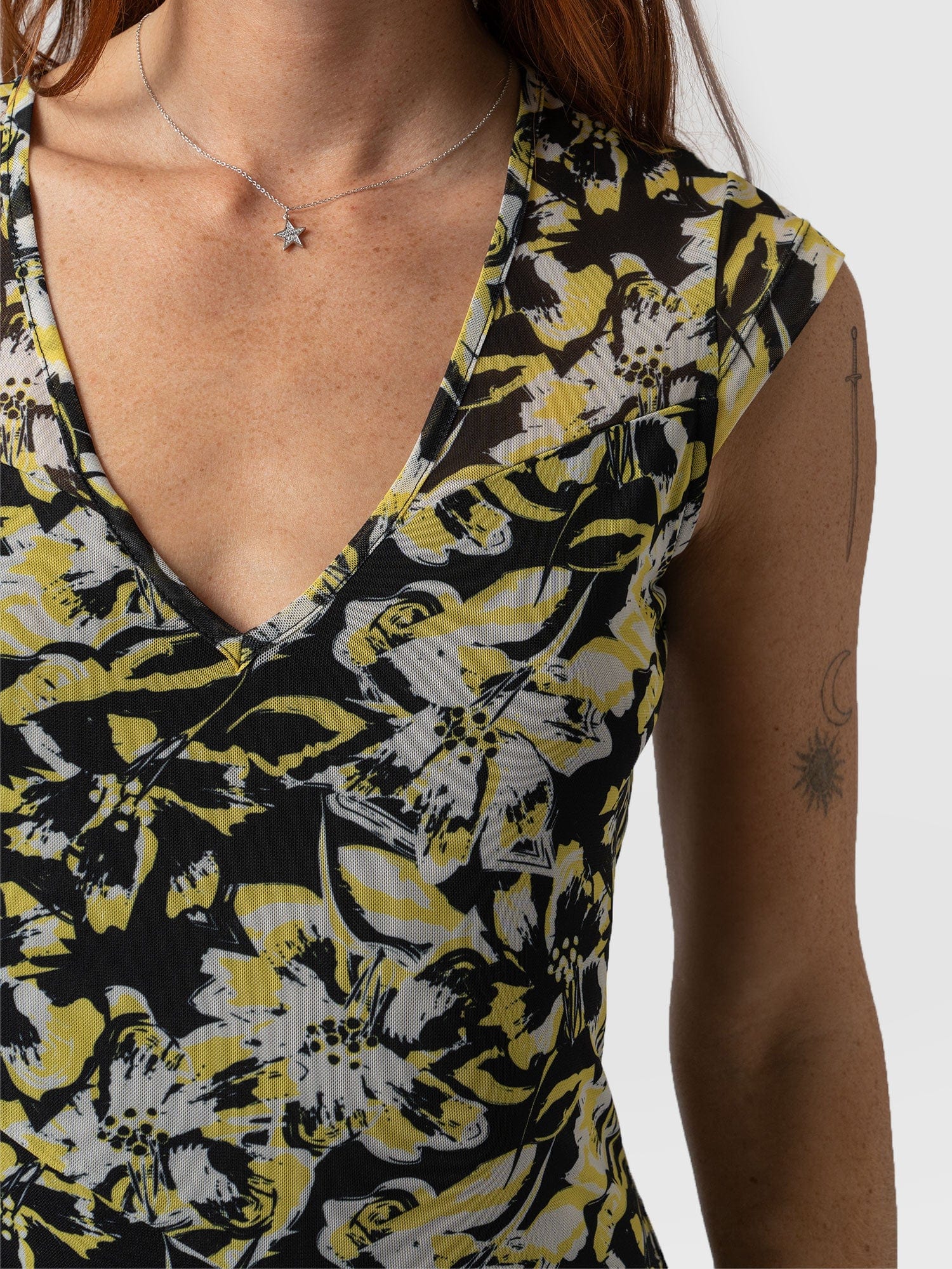 Poppy Mesh Dress Jardin Stencil - Women's Dresses | Saint + Sofia® EU